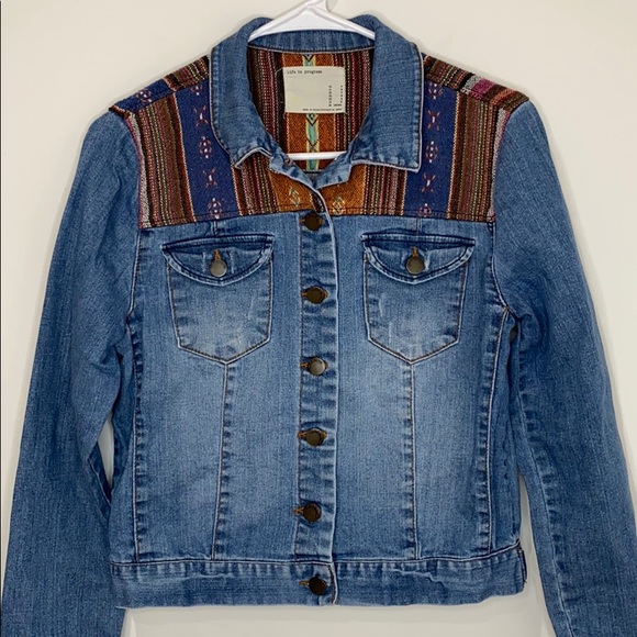 Life in Progress Jean Jacket with trim M - Picture 1 of 7